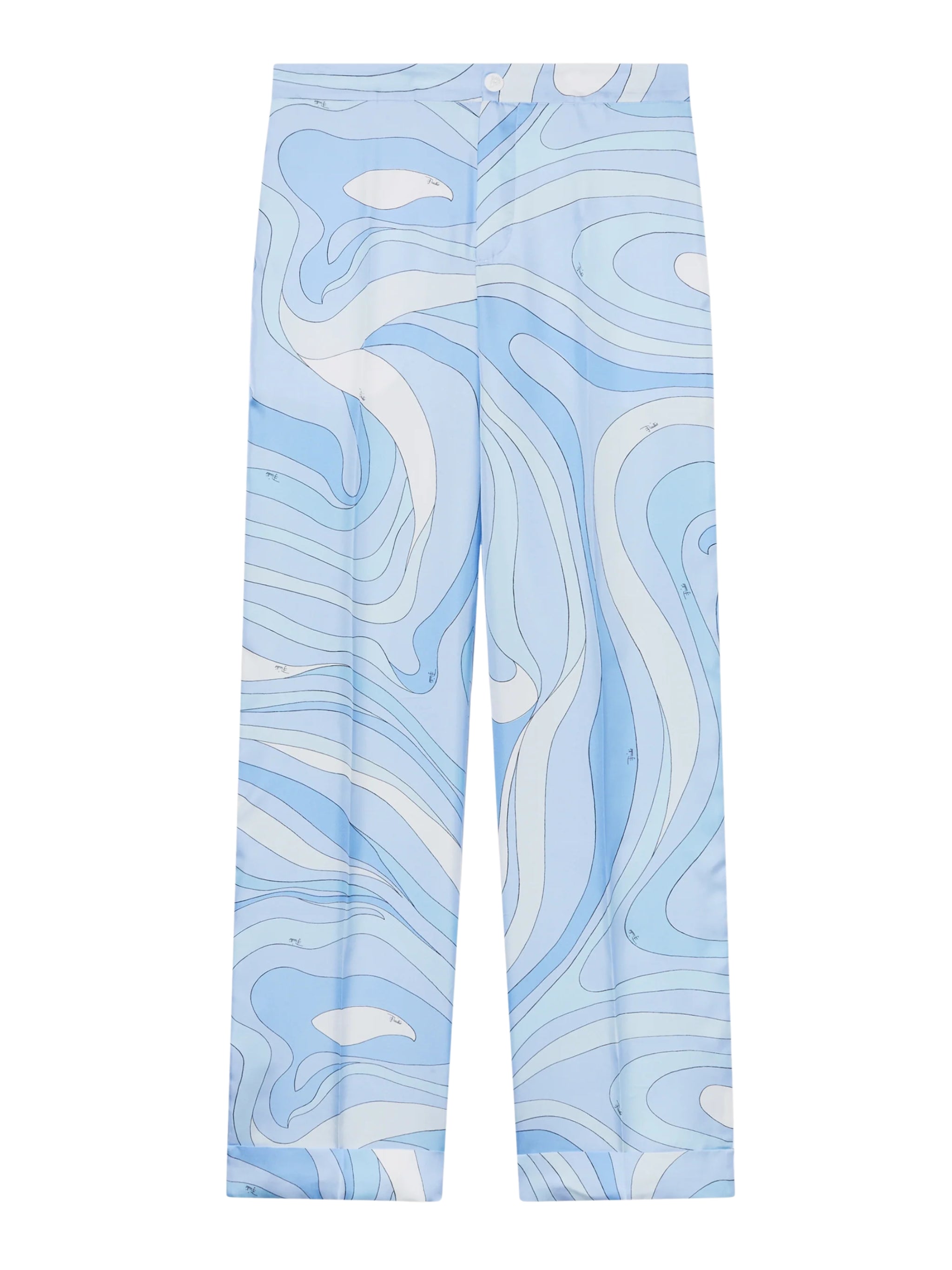 Marmo print silk pants