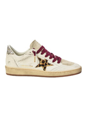 Ballstar nappa upper toe and spur suede tongue horsy star glitter heel