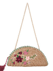 Pink floral garden clutch pink floral garden