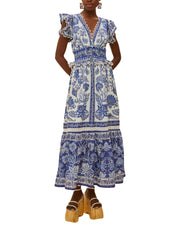 SHELL GARDEN OFF-WHITE MAXI DRESS