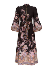 Luna button midi dress