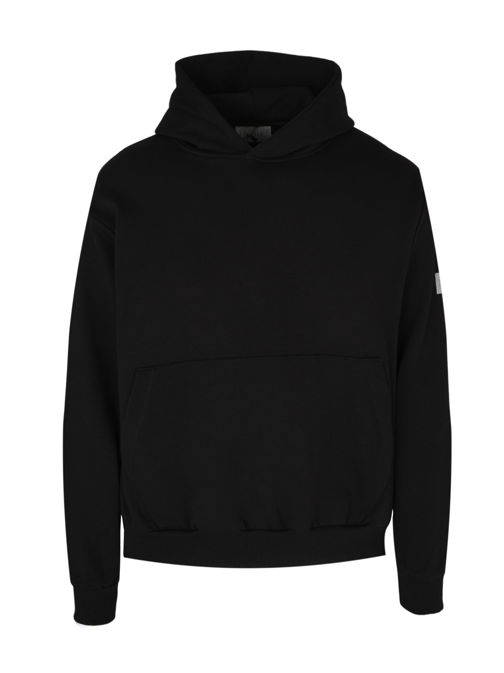 Hoodie brushed mono black r01