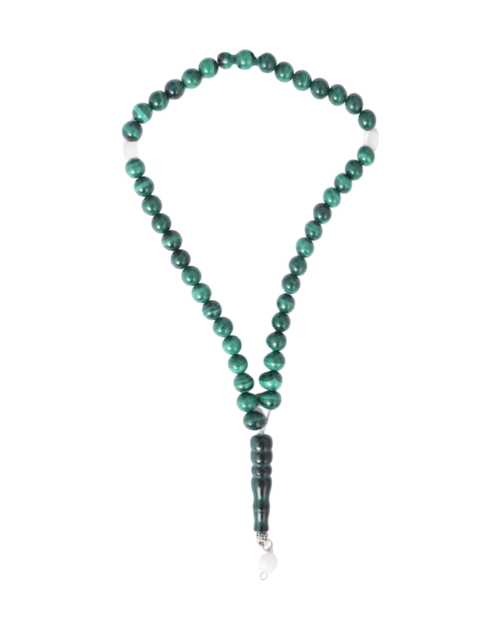 All green malachite with white shell dividers