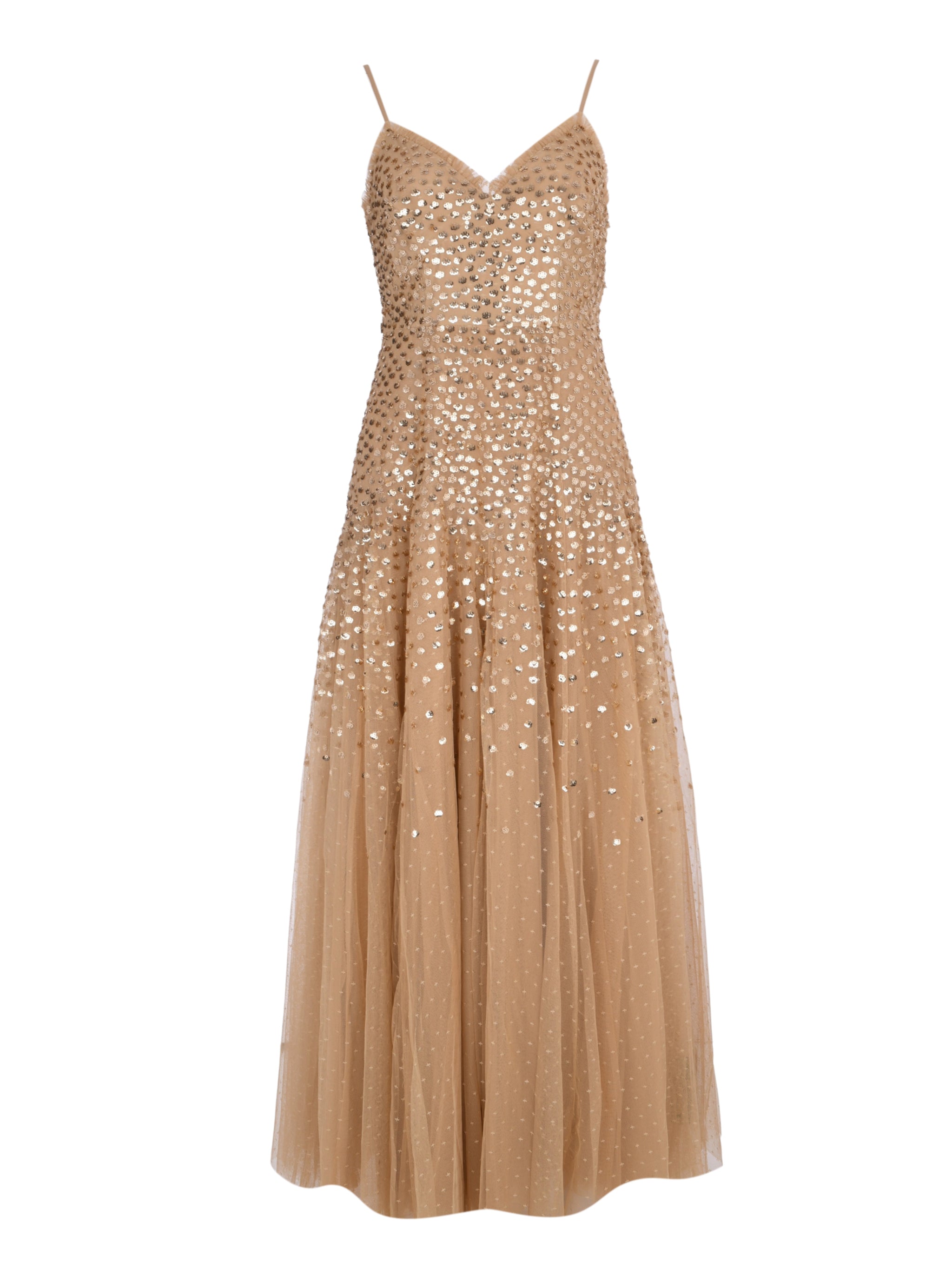 Sequin cascade cami gown
