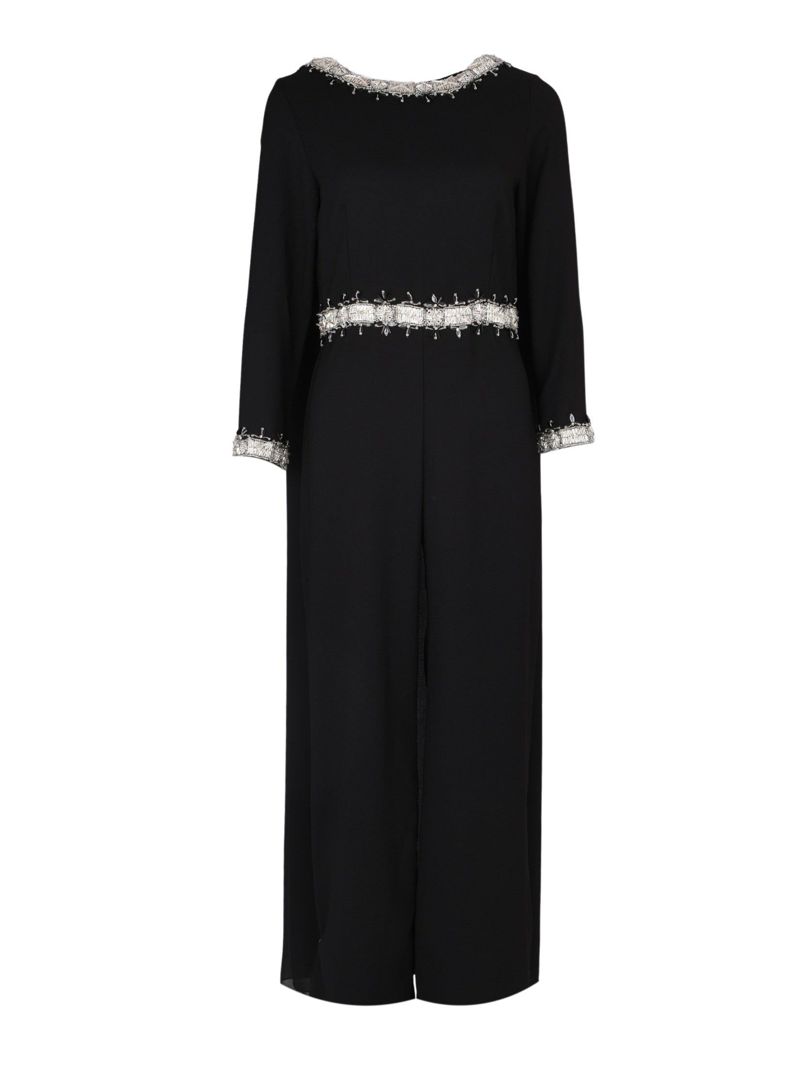 Hand embroiderd  -long sleeve jump suite-waist cut jump suit cape