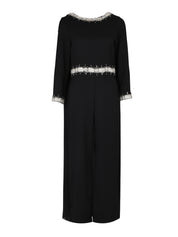 Hand embroiderd  -long sleeve jump suite-waist cut jump suit cape