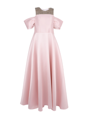 Hand embroiderd chest short sleeves off shoulder dress ballroom baloon dress