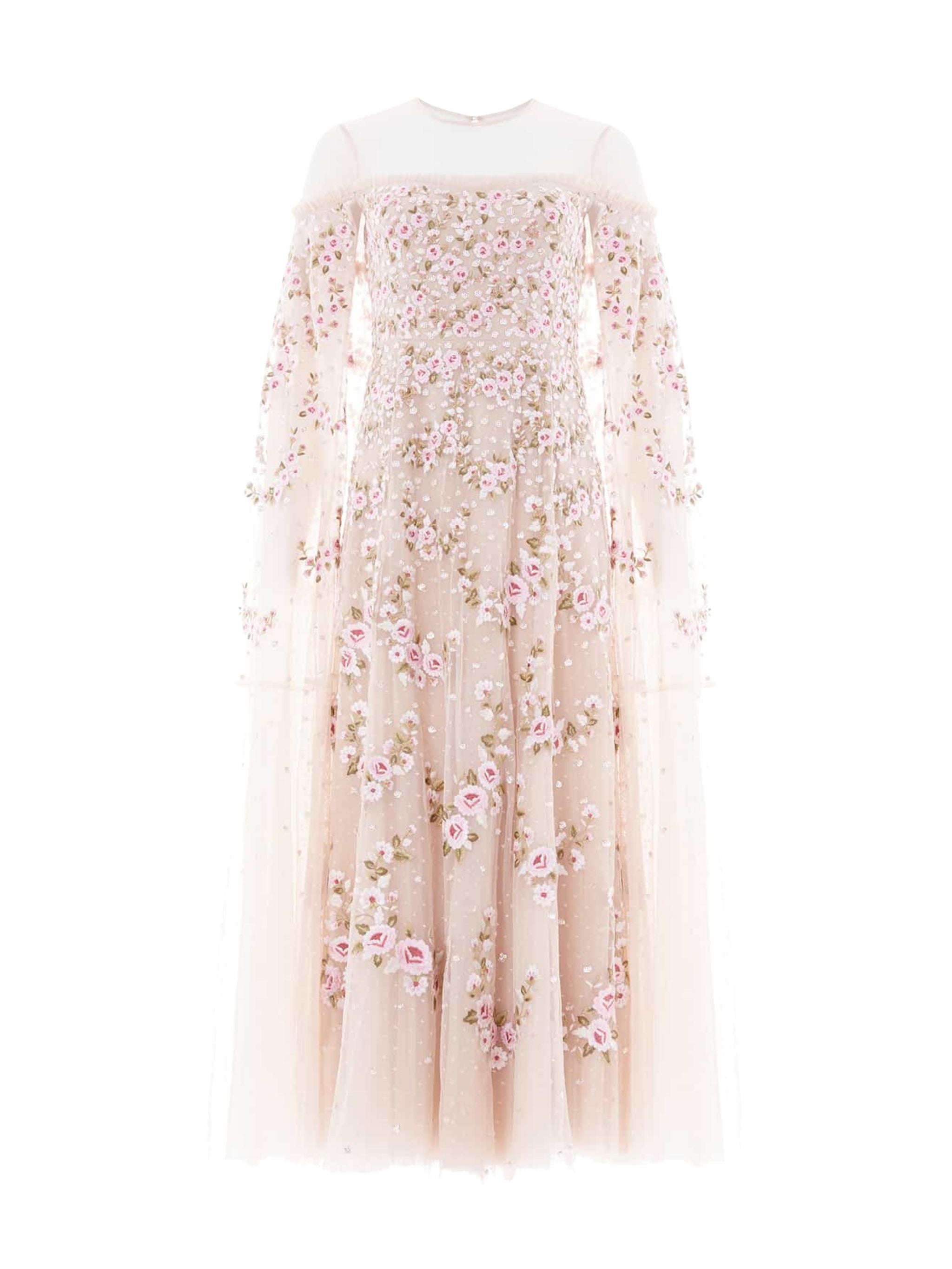 CRESCENT ROSES CAPE ANKLE GOWN