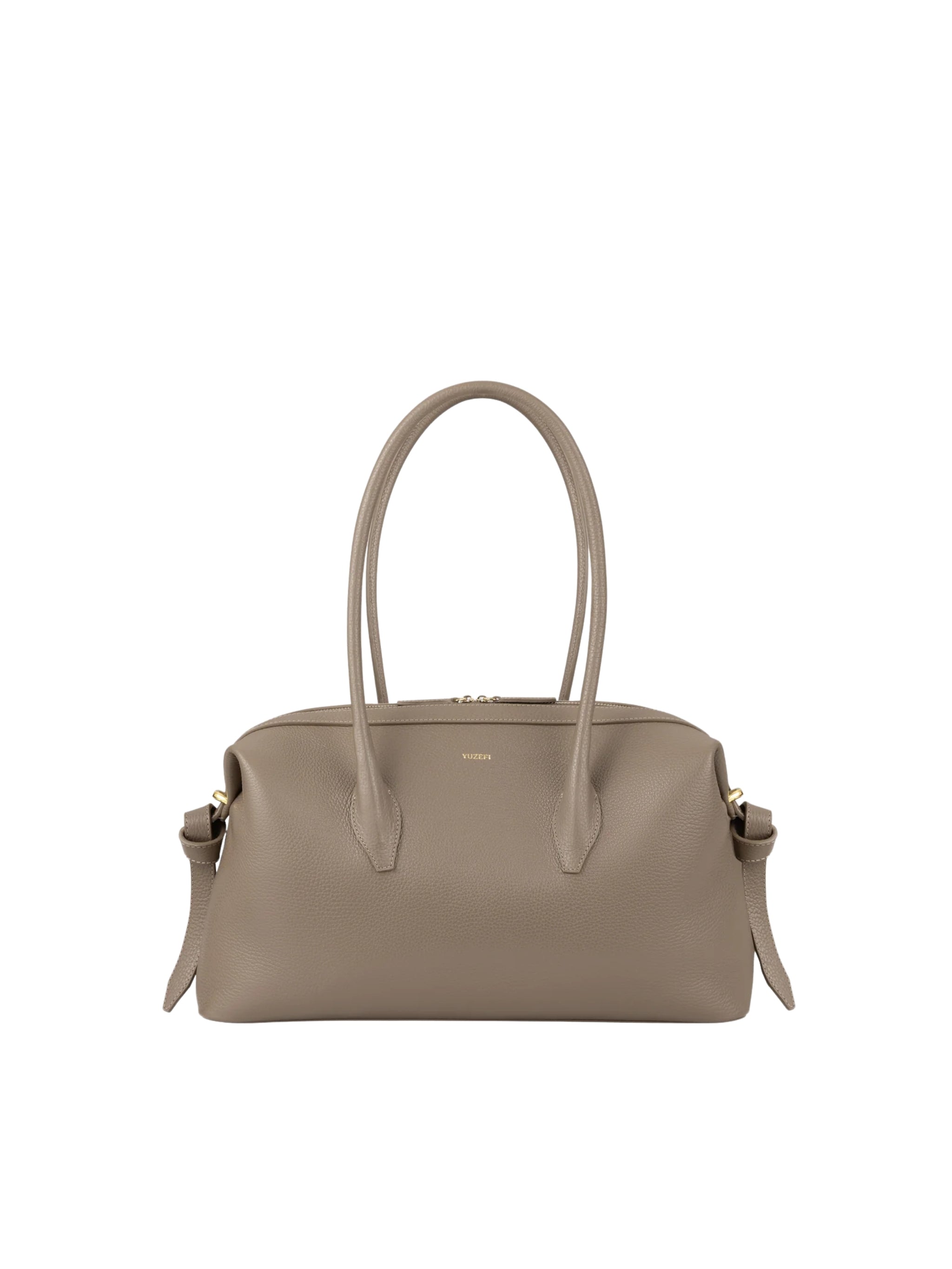 BRIOCHE DUFFLE TAUPE PEBBLE GRAINED LEATHER