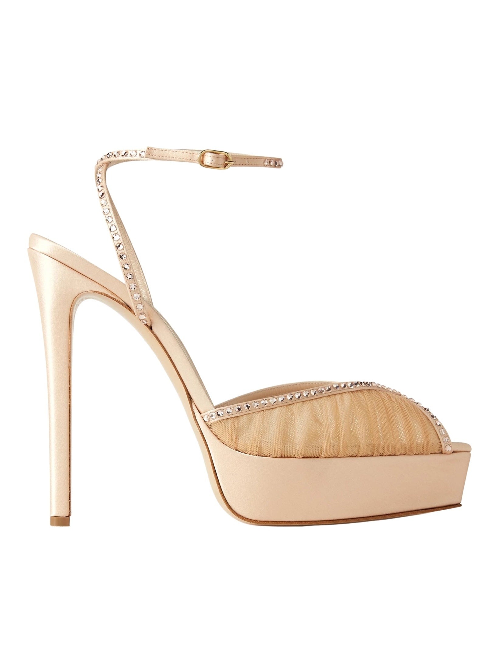 Katy platform 140 tulle nude