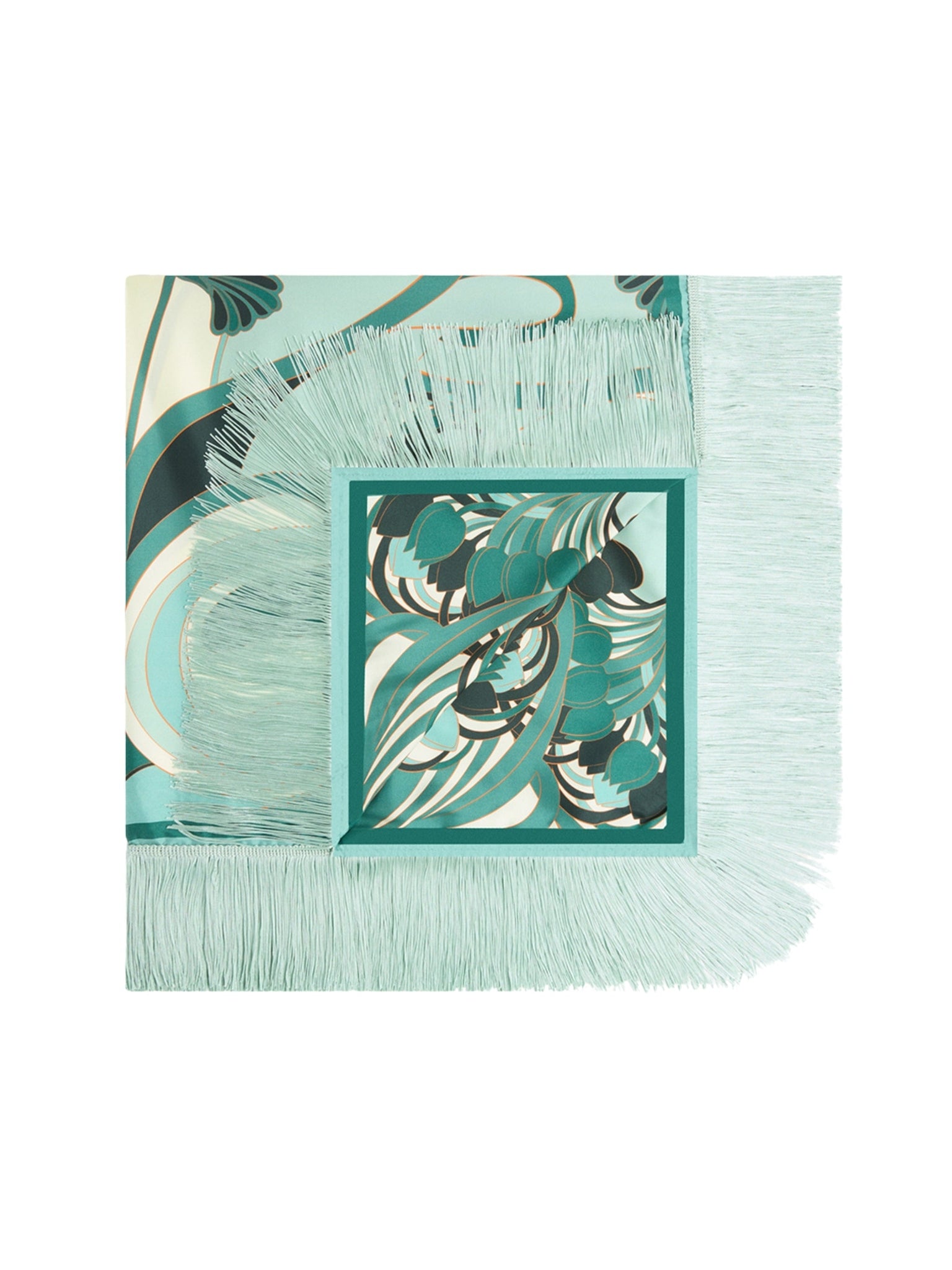 Reversible fringe foulard 90 blooming tulip placee
