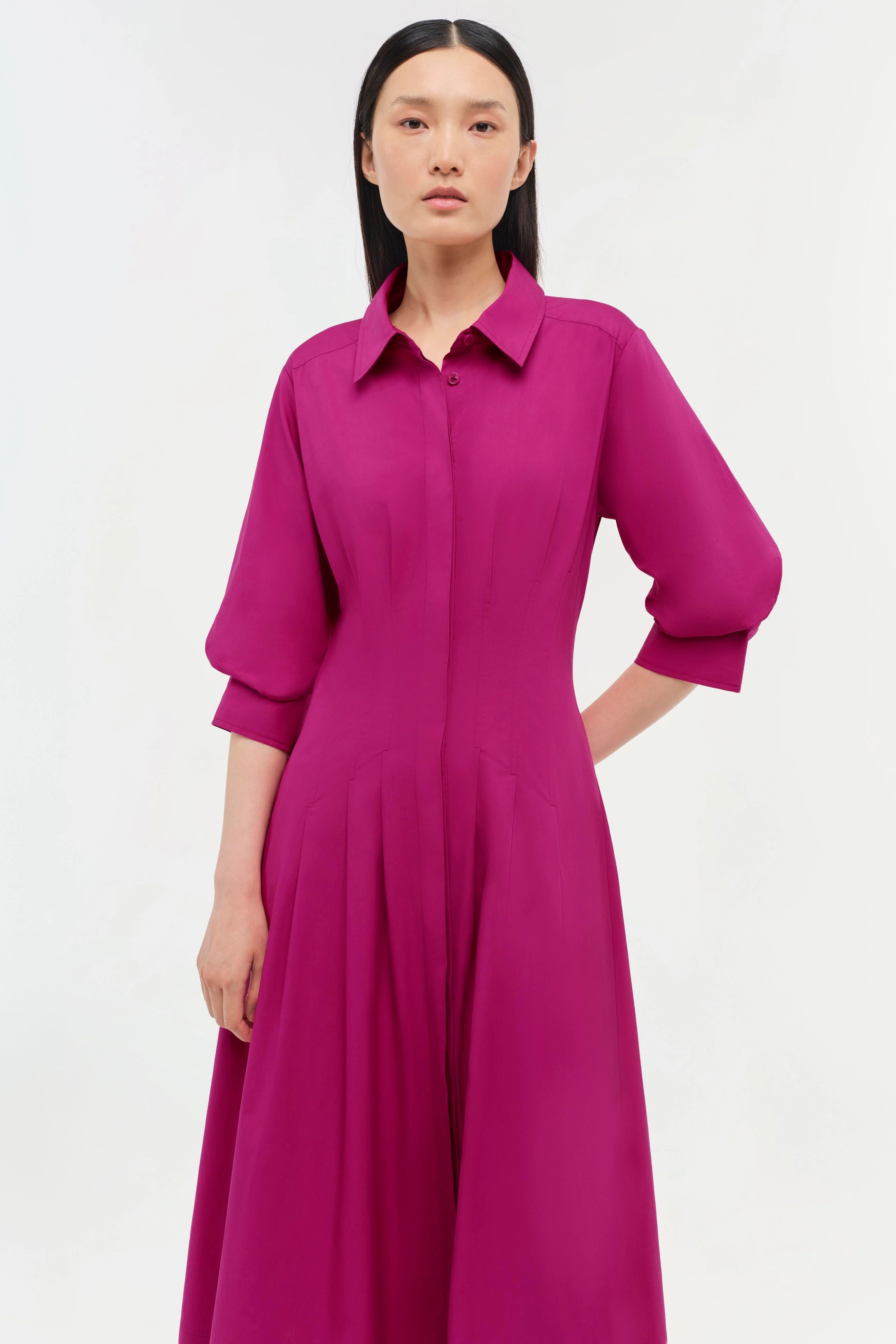 JAZZ PINTUCK MIDI DRESS