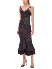 RAQUEL EMBROIDERED MIDI DRESS
