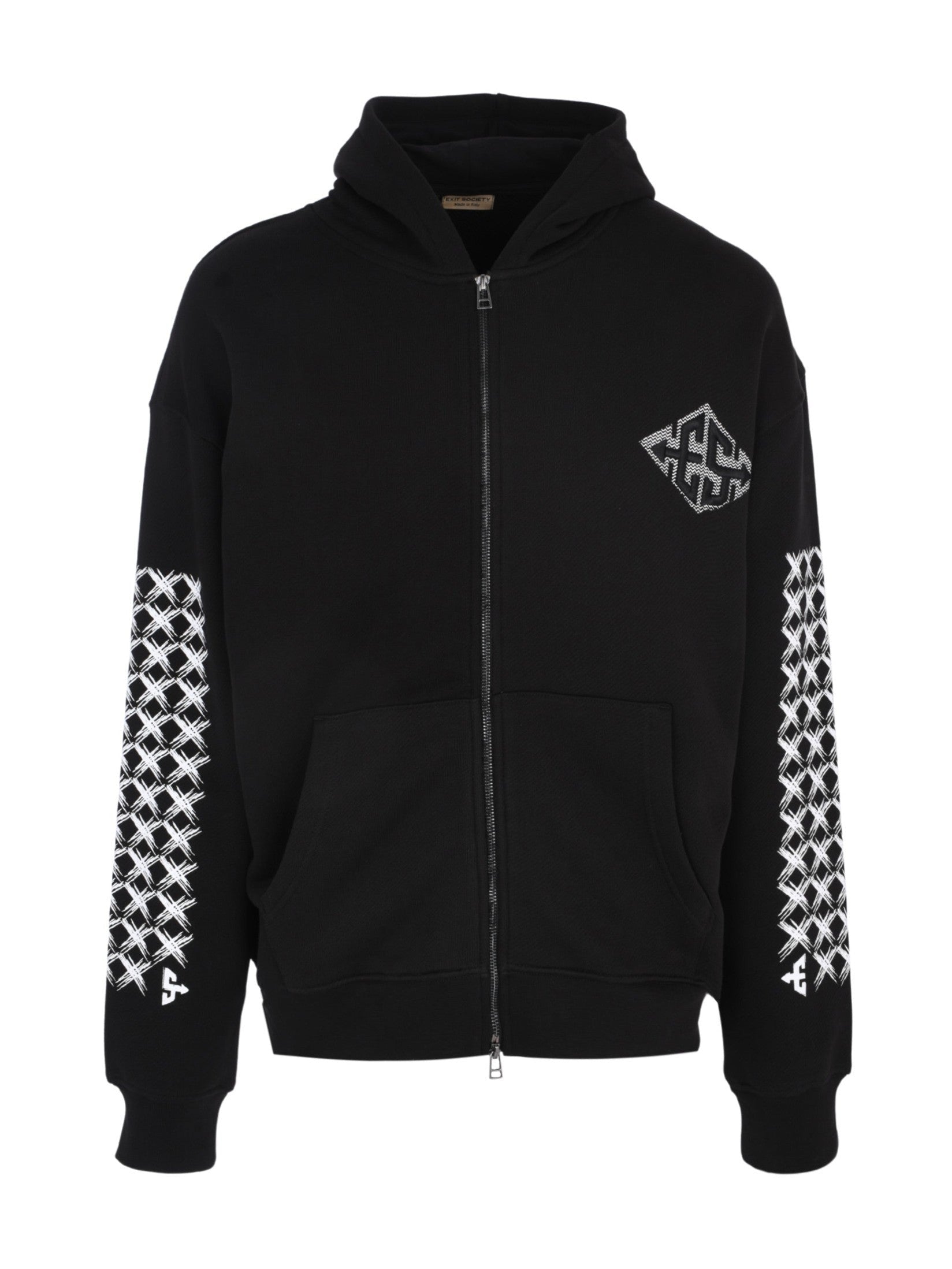 Exit society zipped hoodie