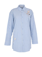 Crystal grommet poplin shirt