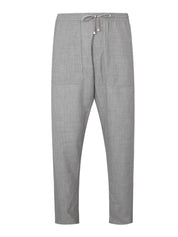 Wool silk linen drawcord pants