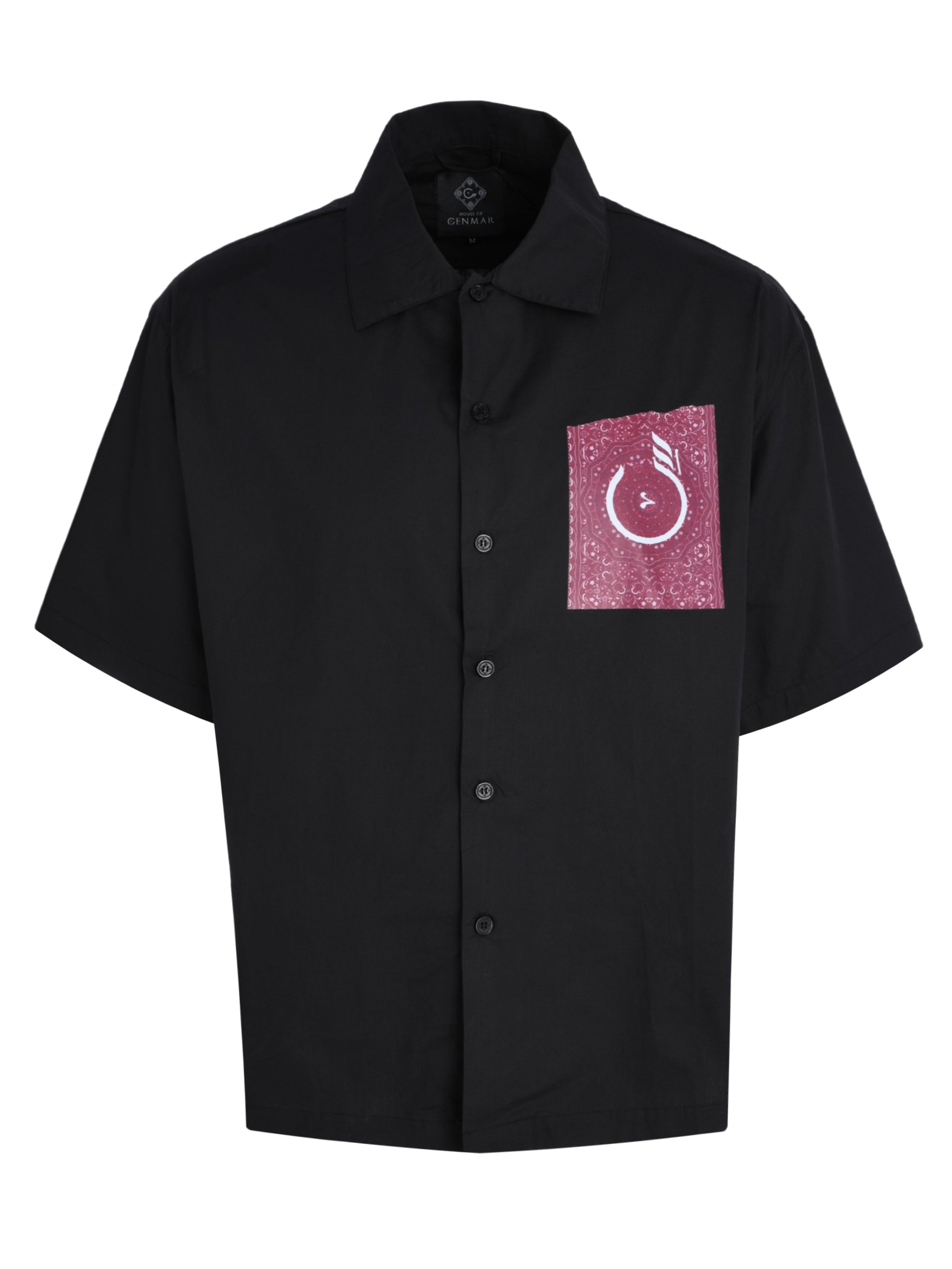 CENMAR BLACK CARPET ARTWORK FRONT PRINT SHIRT.