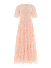 Carmen ruffle ankle gown