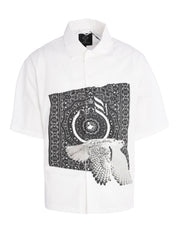 CENMAR WHITE CAPRET ARTWORK FRONT PRINT SHIRT