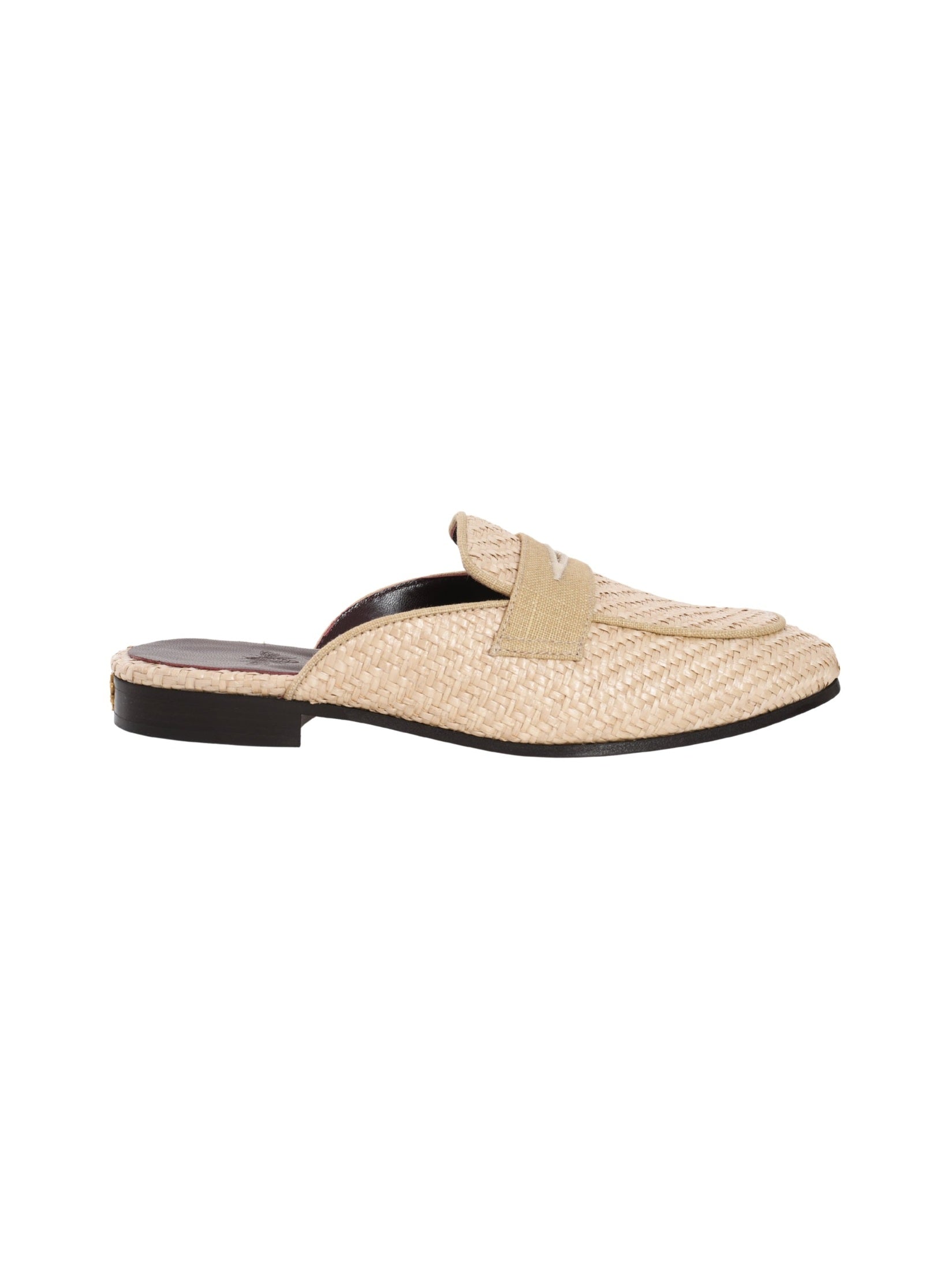 Beige cotton gomme slippers