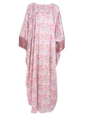 DARK PINK KAFTAN WITH PINK ON THE SLEEVES