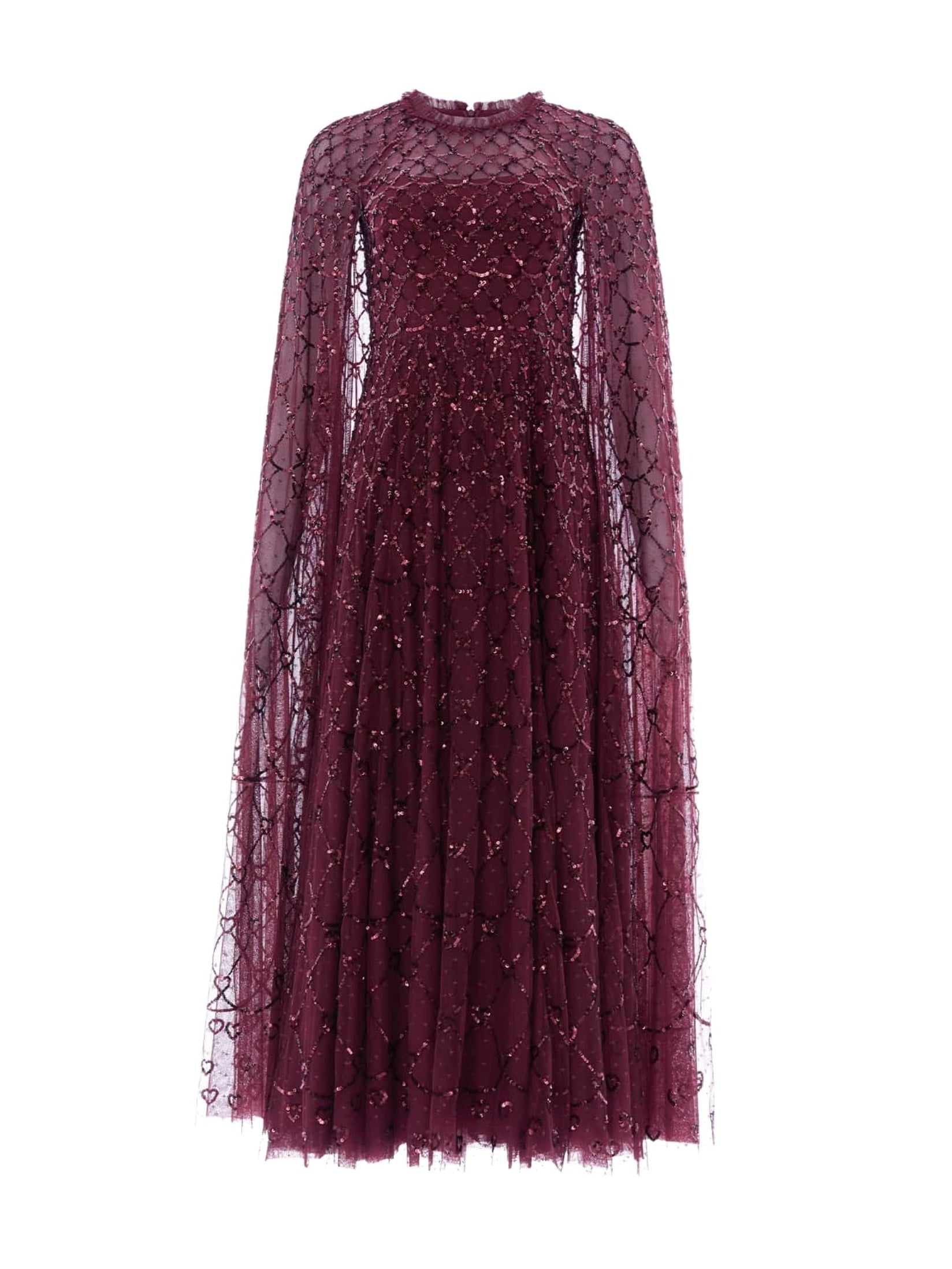 Heart lattice ankle gown