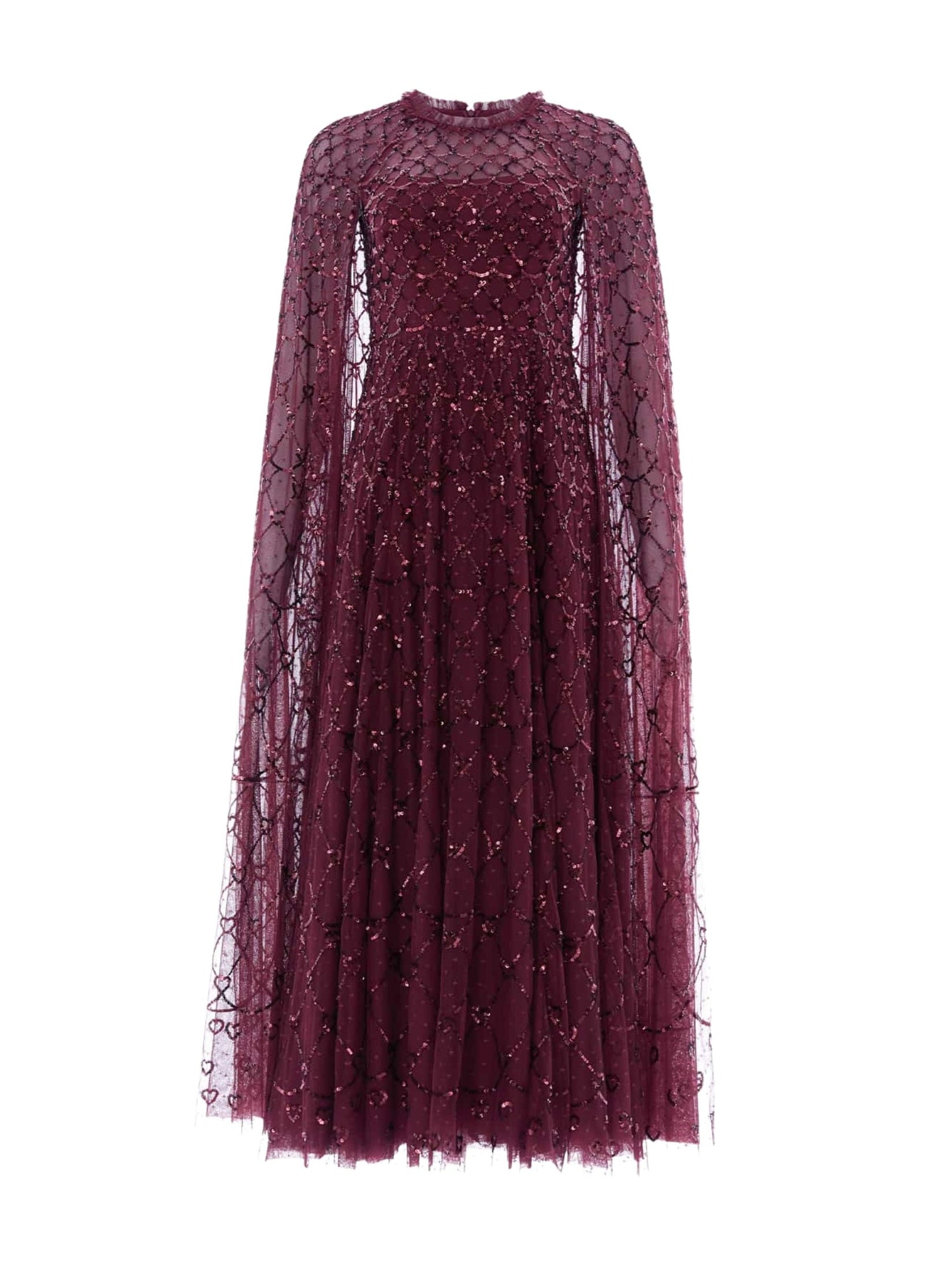 Heart lattice ankle gown