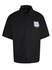 CENMAR BLACK FRONT WOLF PRINT SHIRT