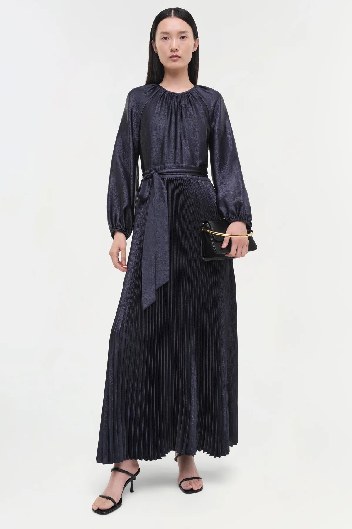 VARENYA PLEATED MIDI DRESS