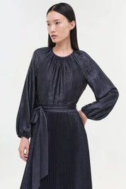 VARENYA PLEATED MIDI DRESS