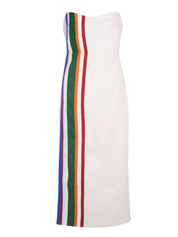 Fitted bodice long dress with relaxed skirt