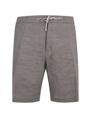 Linen short pants double pleats