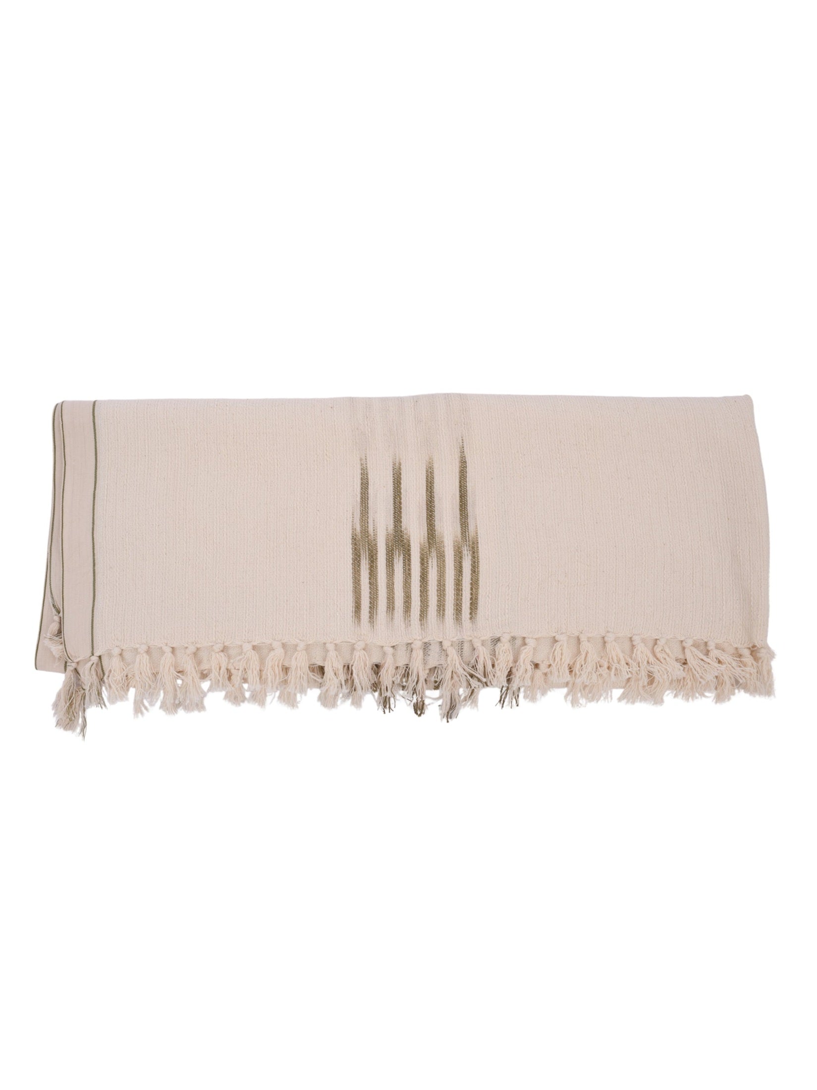 Peshtemal cotton ikat throw blanket