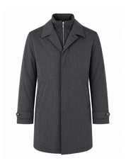 Grey Wool Blend Trench Coat