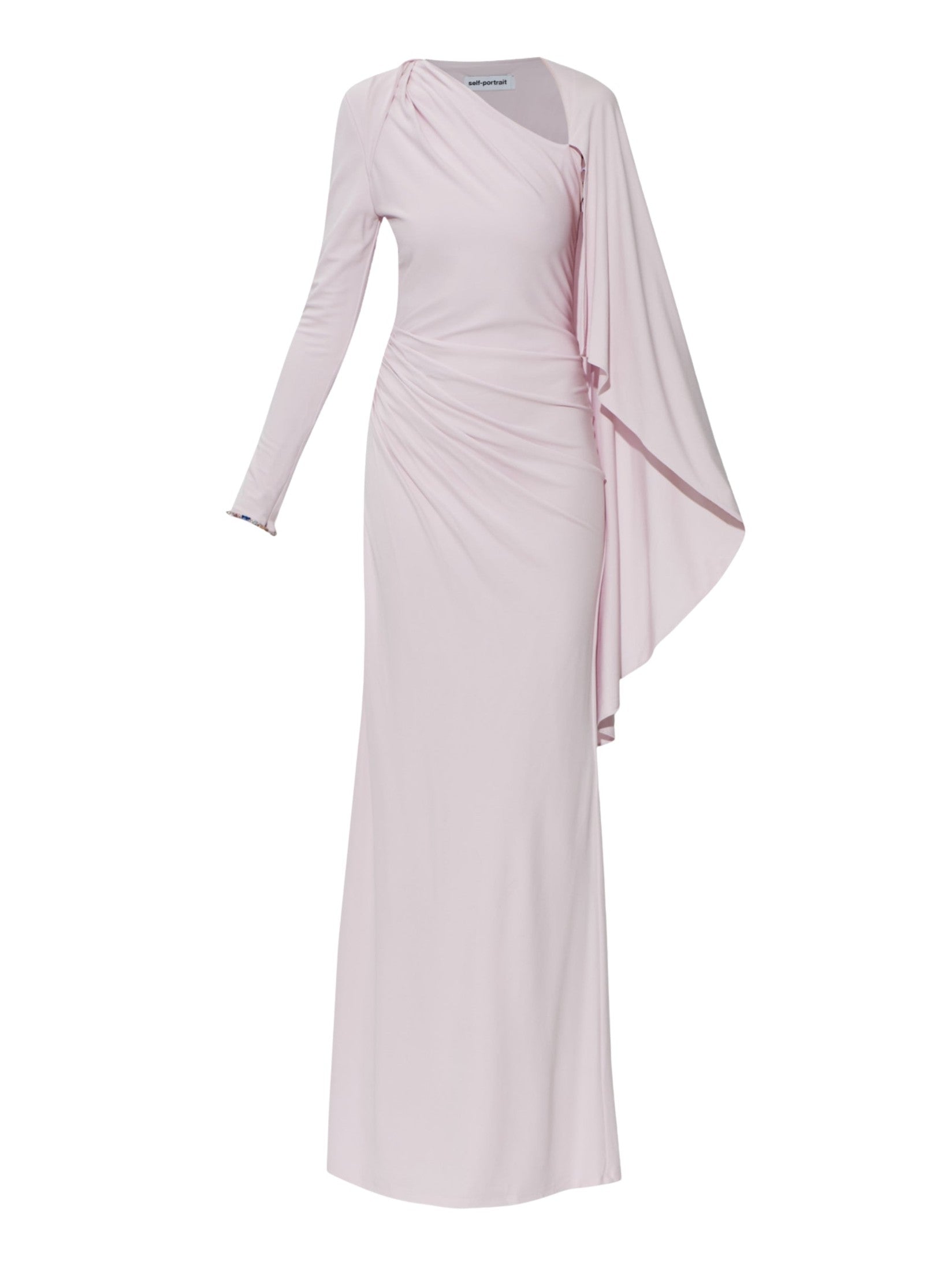 Pink jersey drape maxi dress