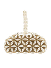 Ivory & khaki tebea clutch