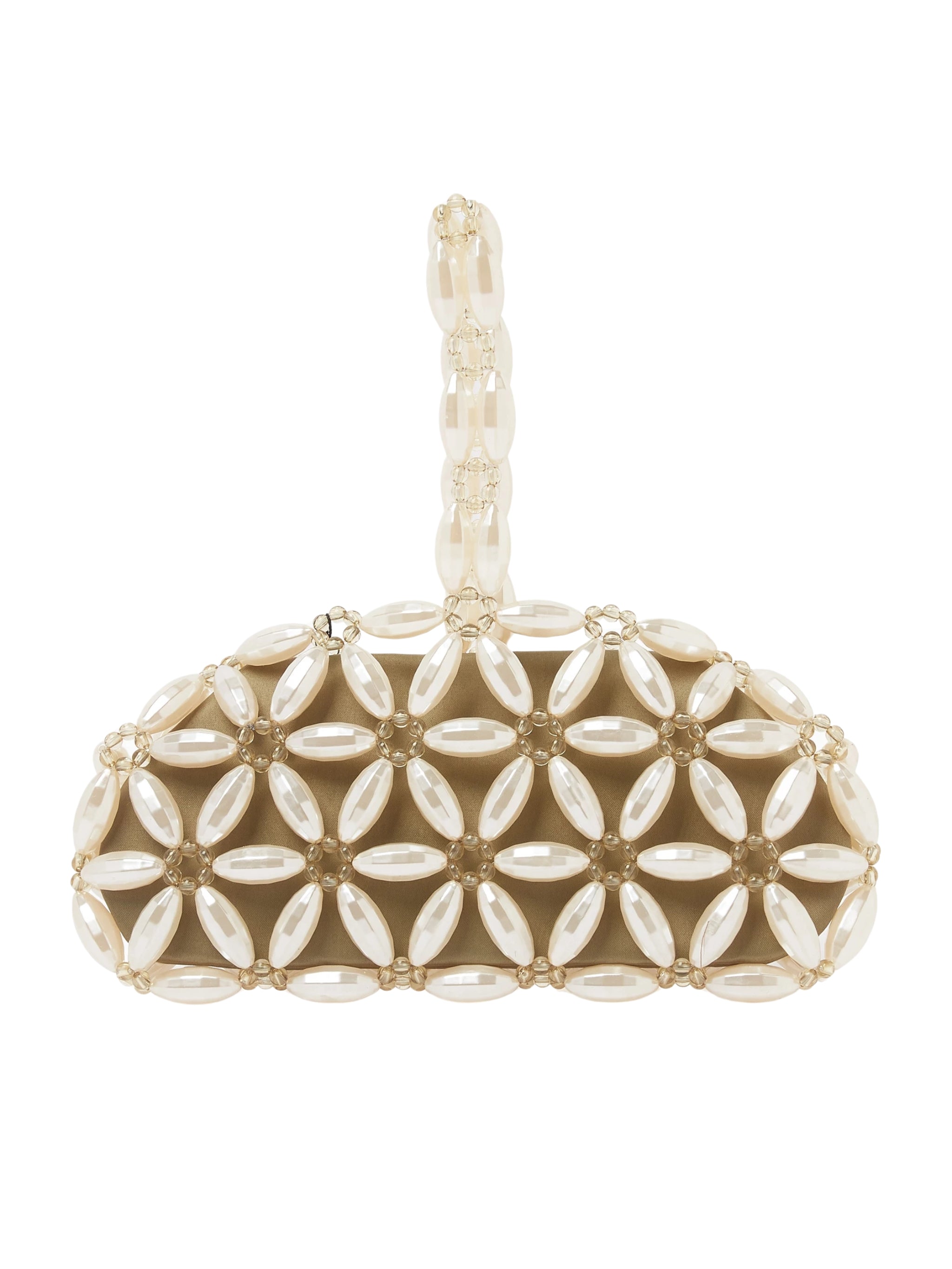 Ivory & khaki tebea clutch
