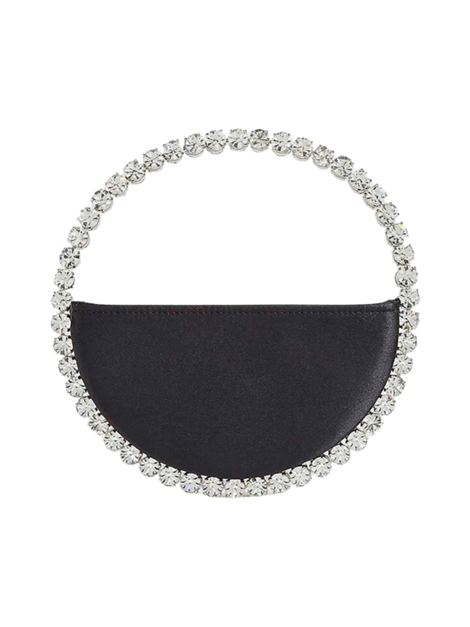 Eternity round stone-encrusted hotfix clutch