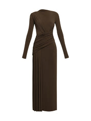 ASYMMETRICAL FORM-FITTING DRESS WITH DRAPED HIP