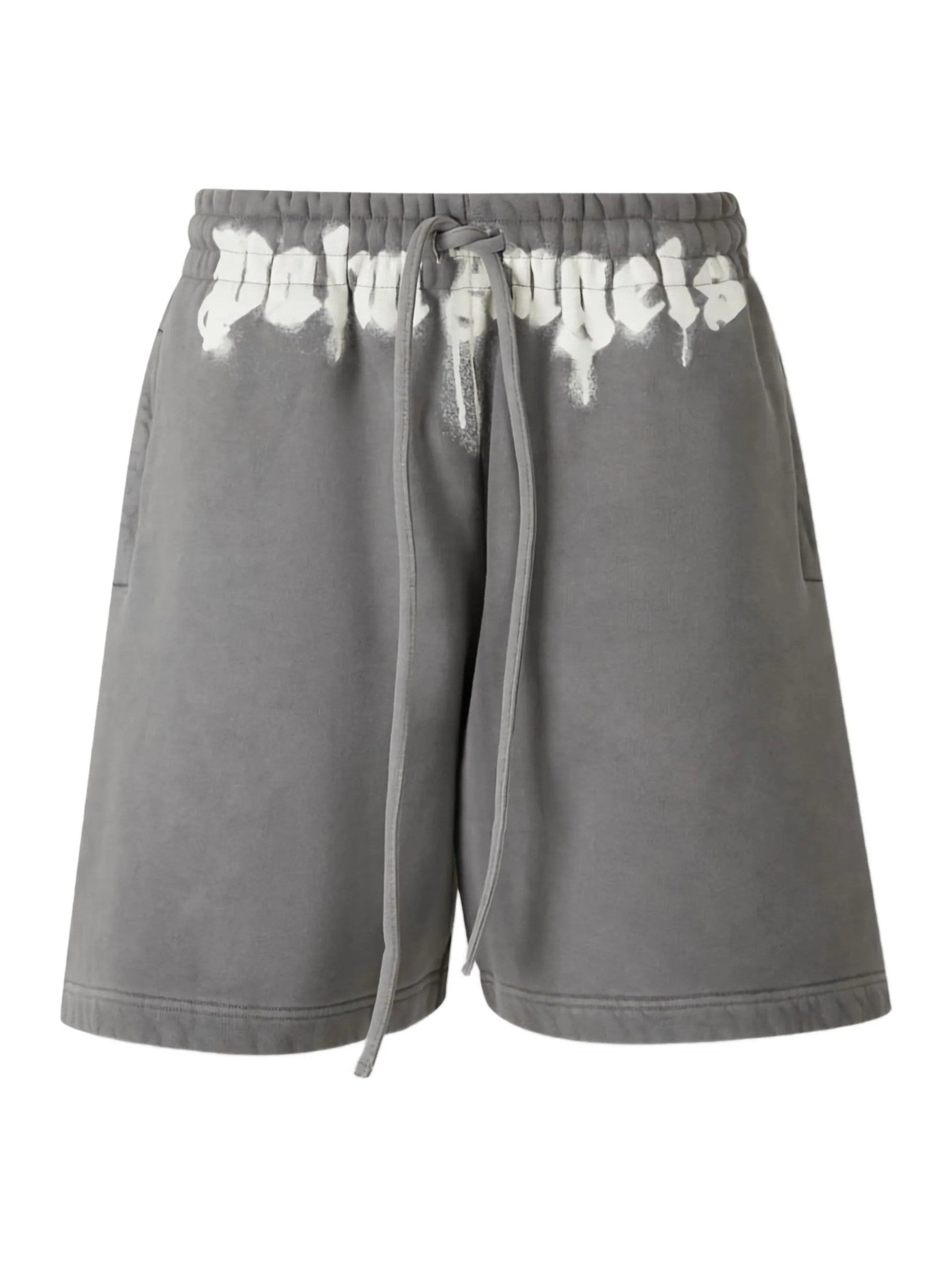 Waist logo sweatshort dark grey off wh