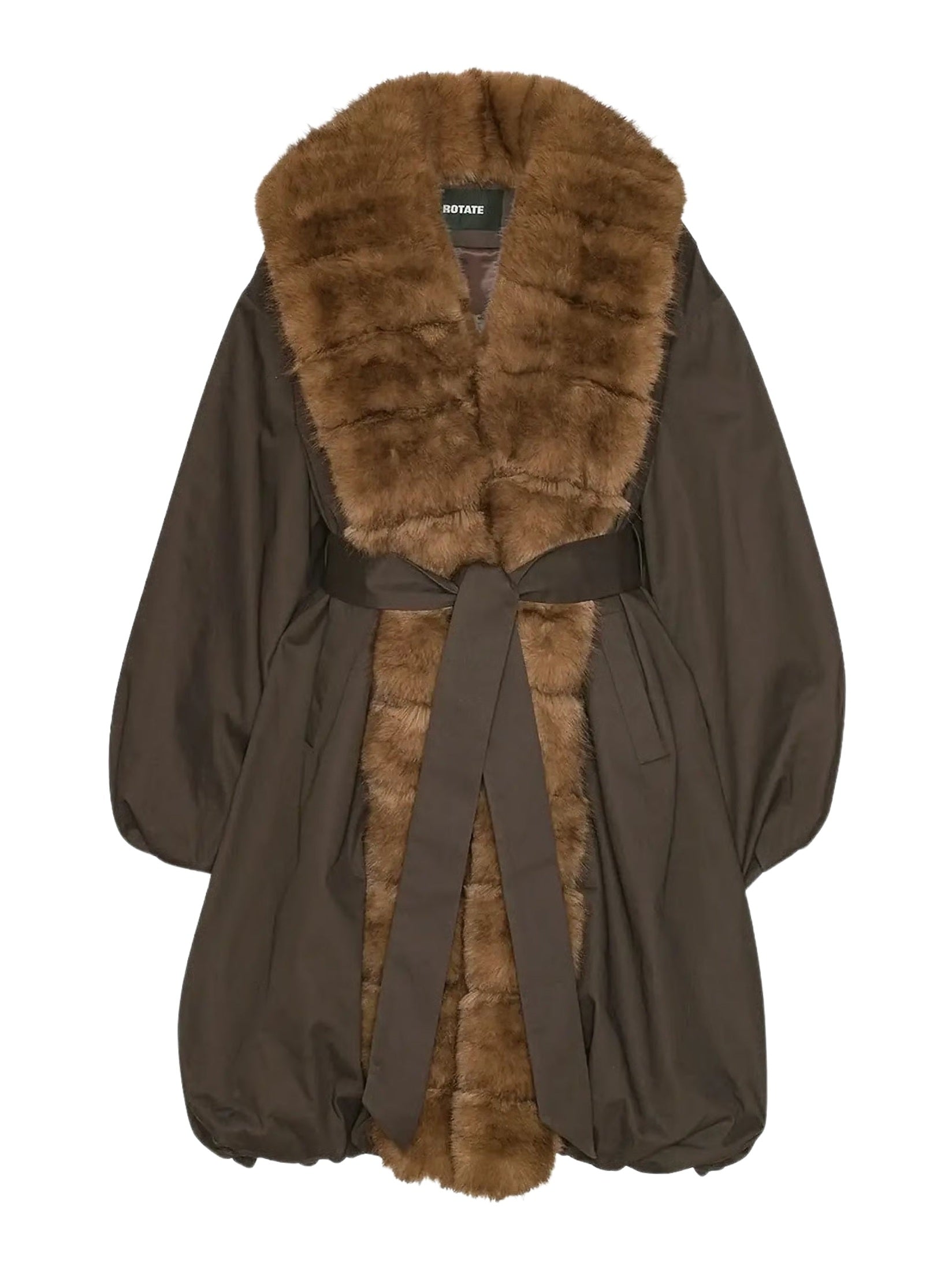 Faux fur collar coat