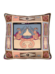 Zeugma mosaic printed silk pillow