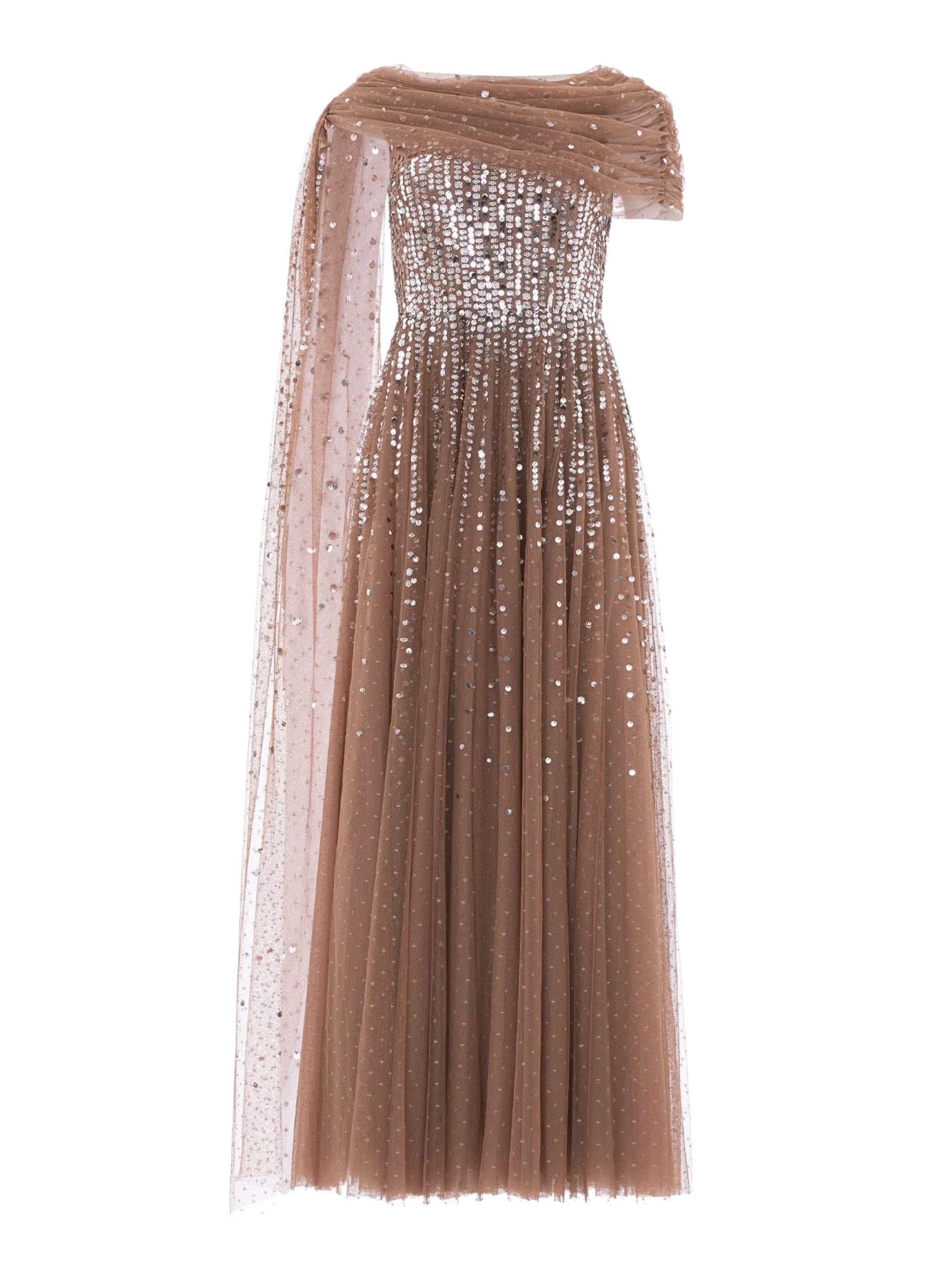 Moonlight sequin draped gown