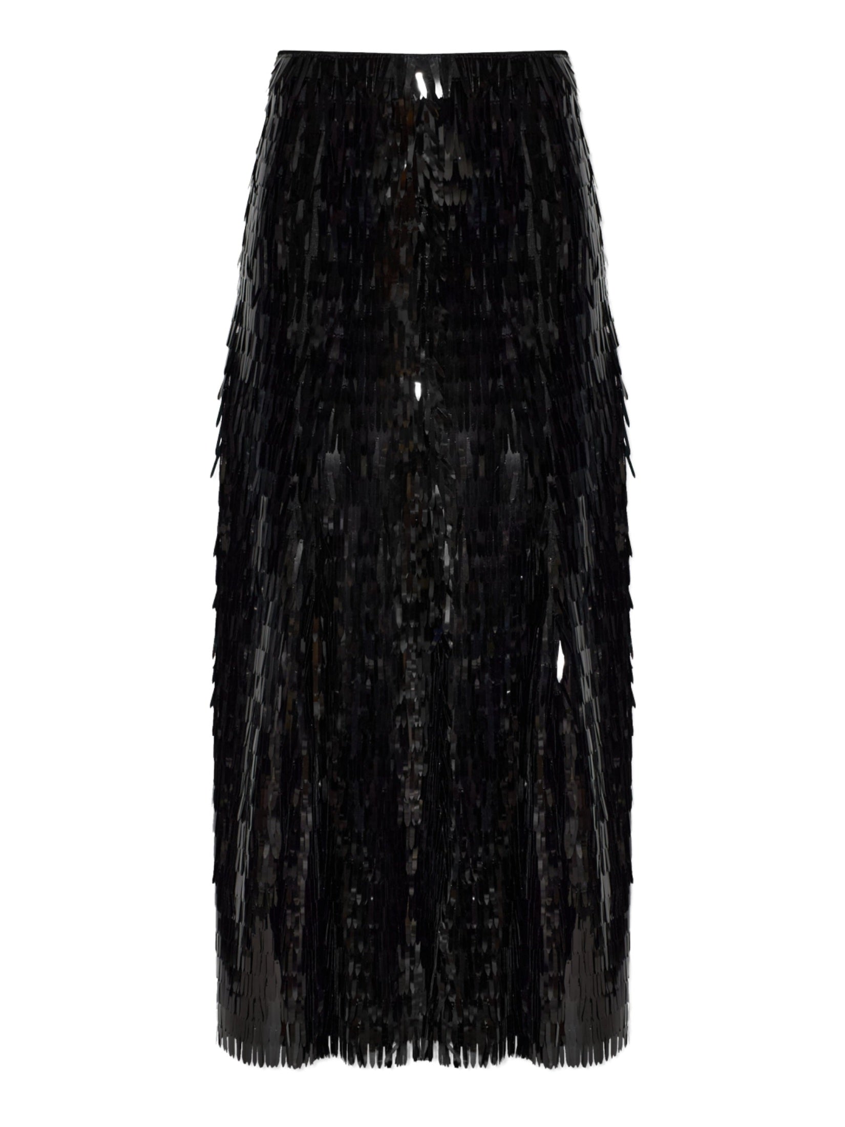 Black sequin midi skirt