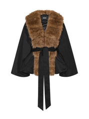 Faux fur collar jacket
