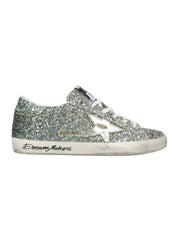 Super star glitter upper toe tongue and heel laminated star