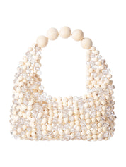 Transparent & beige medium jodie bag