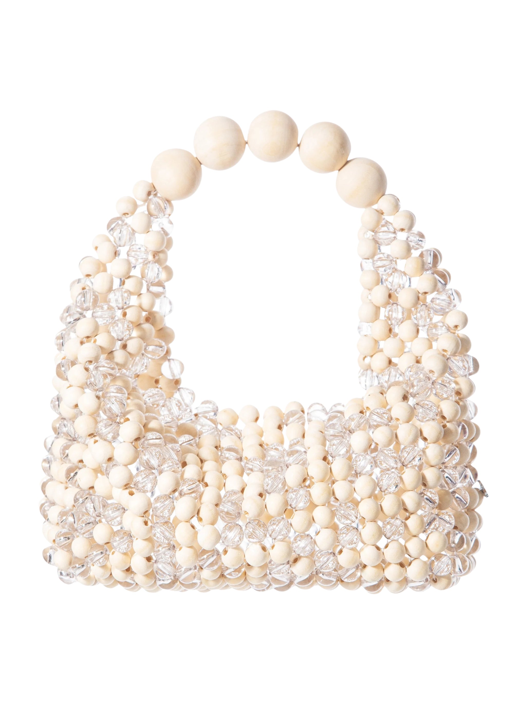 Transparent & beige medium jodie bag