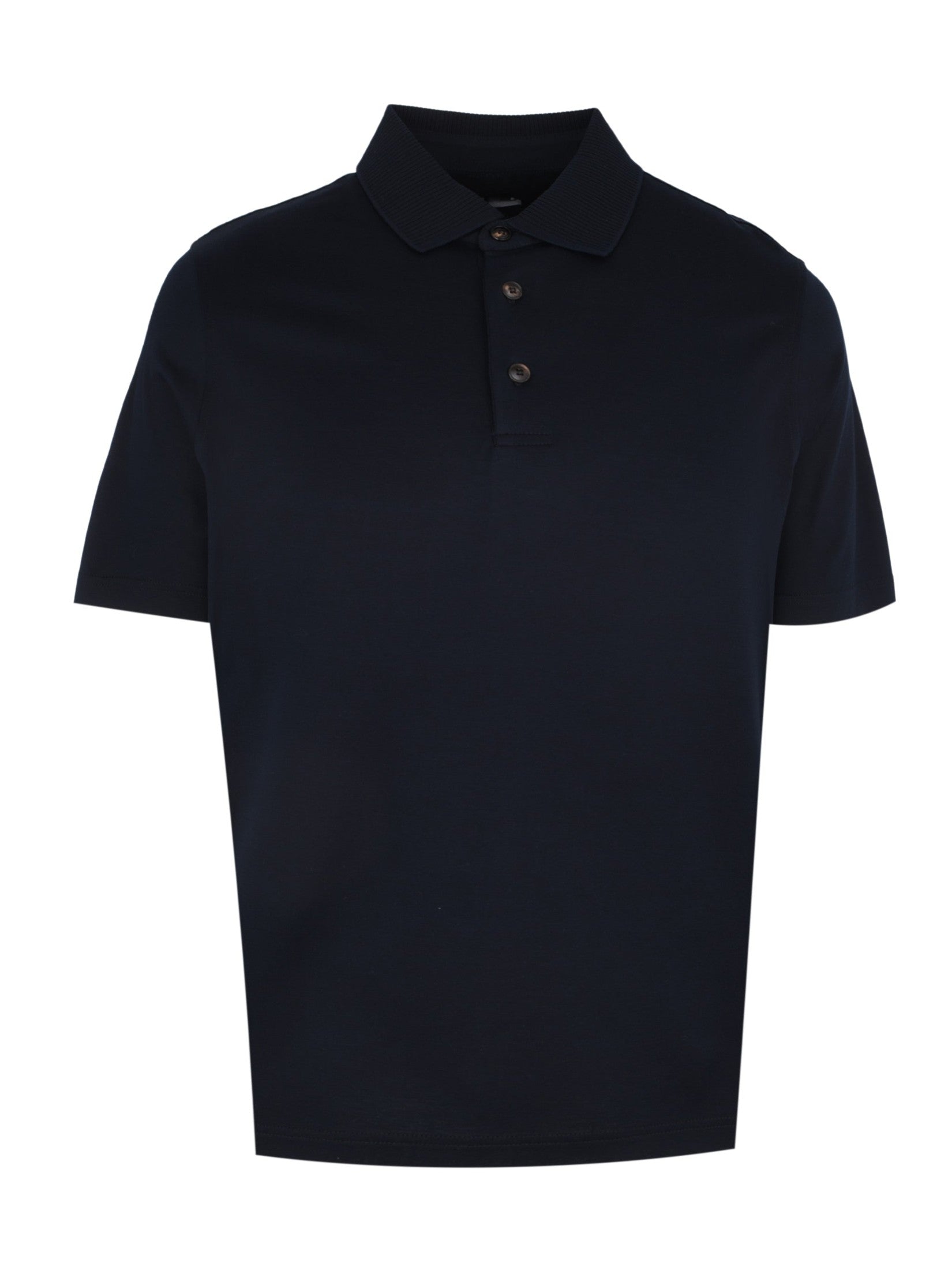 Navy blue cotton polo shirt