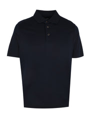 Navy Blue Cotton Polo Shirt